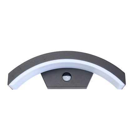 LED nástěnné svítidlo STYL2 s čidlem pohybu - 8W, bílá 4000K, 500Lm, IP54 - Ecolite